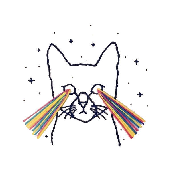 Eyes of cat with color lasers - USUAL.ink! - playera personalizada